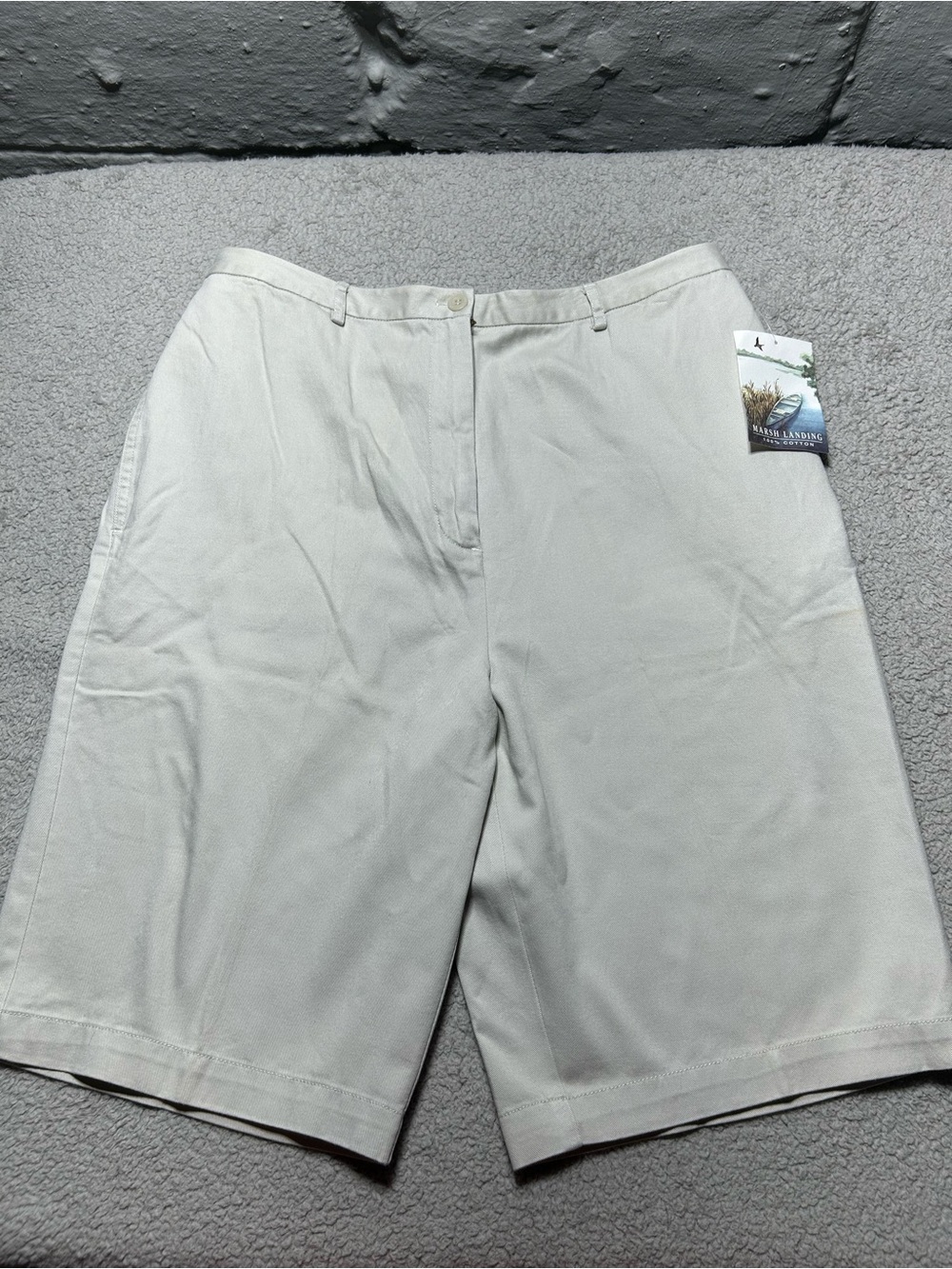 NWT Marsh Landing Khaki Bermuda Cotton Chino Shorts 12 Women’s